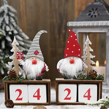 Lemn De Crăciun Countdown Calendar Calendar De Craciun Craciun Fericit Xmas 2021 Cadouri De Anul Nou Moș Crăciun Păpuși Elf Decor