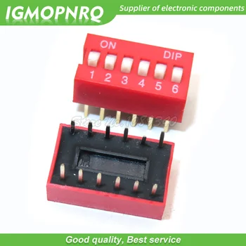 10BUC Toggle Switch Comutator DIP 6 bit 2.54 mm Rosu Snap Switch IGMOPNRQ