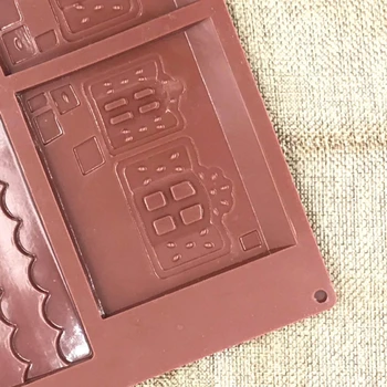 3D DIY de Crăciun Casa de Silicon, Rășină Epoxidică Mucegai Ciocolata Fondant Mucegai Tort de Decorare pentru Crăciun Petrecere
