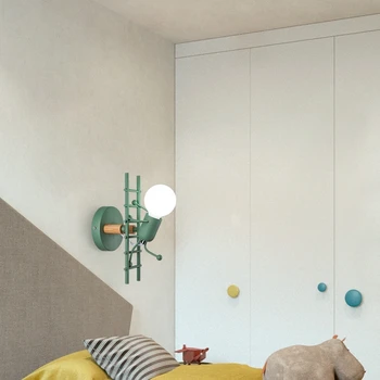 Nordic lampa de pe noptiera dormitor artă de desene animate figura somn cameră lampa de personalitate creatoare tong qu simplu pentru copii de perete LED lampă E27