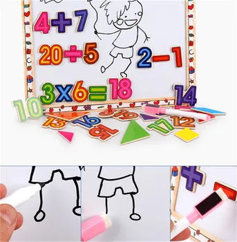 Copilul Jucarii Magnetice Puzzle planseta de Lemn de Joc Jucarii Educative pentru Copii să învețe să citească și numărul de Puzzle-uri 2020 Nou