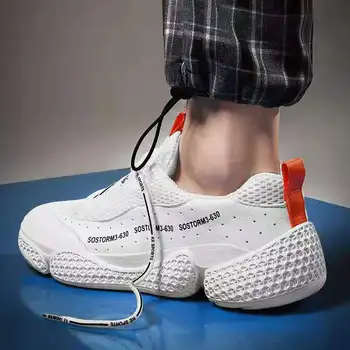 Barbati Pantofi sport Casual în aer liber ochiurilor de Plasă Respirabil Pantofi Sport Pentru Bărbați de Modă de Culoare Solidă Anti Skid de Mers pe jos Adidași Bărbați