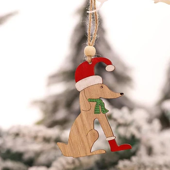 1BUC/1Set din Lemn de Crăciun Pandantive Ornament de Lemn Câine Meserii Decor Decor de Crăciun Pentru Acasă
