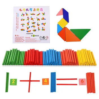 Gradinita Montessori Matematică De Învățare De Numărare Rod Didactice Puzzle Jucării Pentru Copii De Colorat Bambus Numărare Stick Jucărie Joc