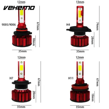 Vehemo 9005/HB3/H10 LED Lumina de Ceață Față Lampă de Automobile Far cu LED-uri de Mare Putere Super-Luminoase, Iluminat de Asamblare