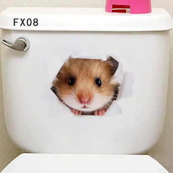 Vii 3d Mouse-ul Pisica câine Pian Toaletă Usa Frigiderului ușa de la bucătărie Autocolante de Perete Decalcomanii de Decor Pentru Casa Poster Mural