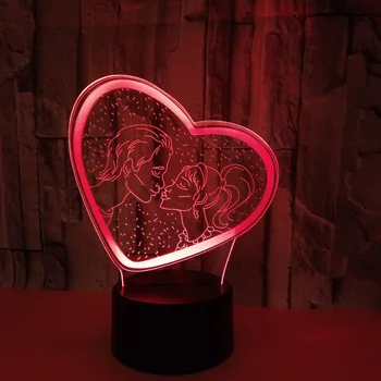 Noi de Ziua Îndrăgostiților 3d Light Touch Comutator 3d Led Lumina de Noapte Led Luminaria De Mesa Copii, Cameră de Lumină Lampă Copii