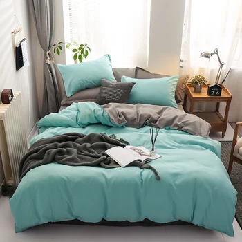 3/4buc moale șlefuire set de pat lenjerie de pat de calitate Solid set de lenjerie de pat Queen/king Cuvertura de pat + plapuma + perna pentru decor acasă