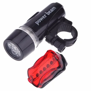 Ciclism Biciclete de Lumina Bicicleta Frontal Lumina + 5 LED-uri din Spate de Siguranță Lanterna Coada de lumină Lampă de Biciclete Mount Accesorii