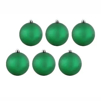 De Anul nou, minge de plastic mat 6 cm 6 buc Verde Artă ek0028