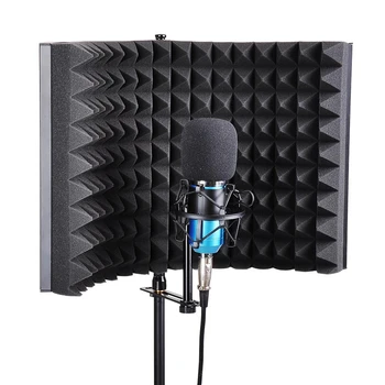 Noul Microfon Scutul De Izolare, Studio Mic Sunet De Absorbție Spuma Reflector Pentru Orice Microfon Cu Condensator Echipament De Înregistrare Stud