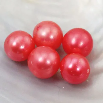 10buc Pepene Roșu Rotund Stridii cu Perle Akoya Stridii cu Perle de 7-8MM Calitate Rundă de Cultură Perle de apă Dulce Cadou FP210