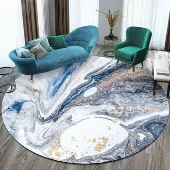 Moda Modern Nordic Abstract Apa De Mare Aurit Camera De Zi Dormitor Coș De Agățat Scaun Rotund Floor Mat Covor De Personalizare