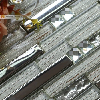 Transport gratuit! diamant de sticlă cu metal, mozaic, dale pentru perete backsplash baie duș faianta bucatarie backsplash