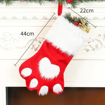 Crăciun De Pluș Dog Gheara Forma Ciorapi Suedeză Papusa Cadou De Ziua Masă De Bunuri De Vacanță Acasă Decorare Cadou Titularii