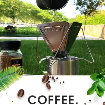 Cel mai bun! În Aer Liber Portabil Pliant De Cafea Prin Picurare Rack Filtru De Cafea Pentru Camping Pliabil Din Oțel Inoxidabil