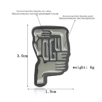VOGUE Insigna Pin Personalitate Creatoare Mâinile de Cap de Om Metal Emailat Broșă Moda Pulover Unic Rucsac Cadouri Bijuterii