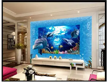 3D picturi murale de fundal personalizate picture murale de perete de hârtie 3D stereo lume subacvatică de fundal HD picturi murale dormitor decor de perete
