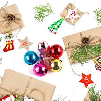 10/100buc 10mm Aur/Mix Culori Jingle Bells Pandantive Agățat în Pomul de Crăciun Ornamente De Crăciun DIY Decorare de Cadouri