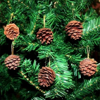 9pcs/lot Decor de Crăciun Conuri de Pin Mini con de Brad Pentru Pomul de Crăciun Petrecere de Anul Nou Decorare Ornament Pentru Casa si gradina