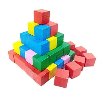 26-50pcs/set Copil din Lemn Mini Clădire Castel de Caramida Blocuri de Formă Geometrică Jucarii Educative Asamblate Joc Mediu Prietenos