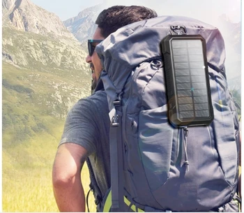 26800mAh Solar Power Bank Rapidă Wireless Portabil Încărcător de Călătorie în aer liber Camping Lumina Banca de Putere pentru Xiaomi IPhone