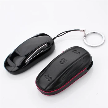Piele Auto Smart Remote Key Fob Caz Acoperire Titular Cheie Protectior pentru Tesla Model X /S