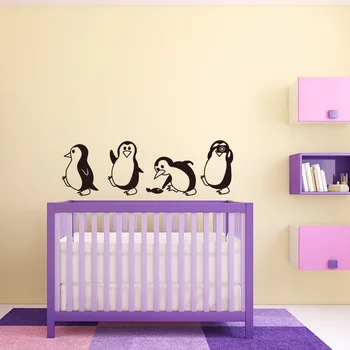 Pinguin drăguț creative perete autocolant Decal Decorativ Detasabil Autocolante de Perete Pentru Camere de Copii Patru Pinguin vinil autocolant T180401