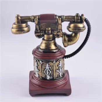 [Nou] de Epocă Sculptura Simulare de Aur de telefon de economisire oală model Statuia Arta Sculptură Rășină artware Figurine Decoratiuni Acasă