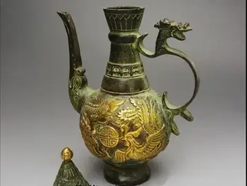 Bronz antic Dragon oală Mobilier Acasă bronz metal ornament ornamente meserii