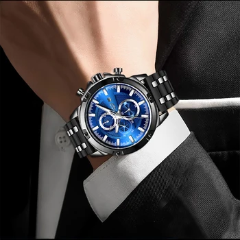 Top Brand de Lux LIGE Chronograph Mens Ceasuri Hot Nou Moda Militară Sport rezistent la apa Silicagelul Ceasuri Relogio Masculino
